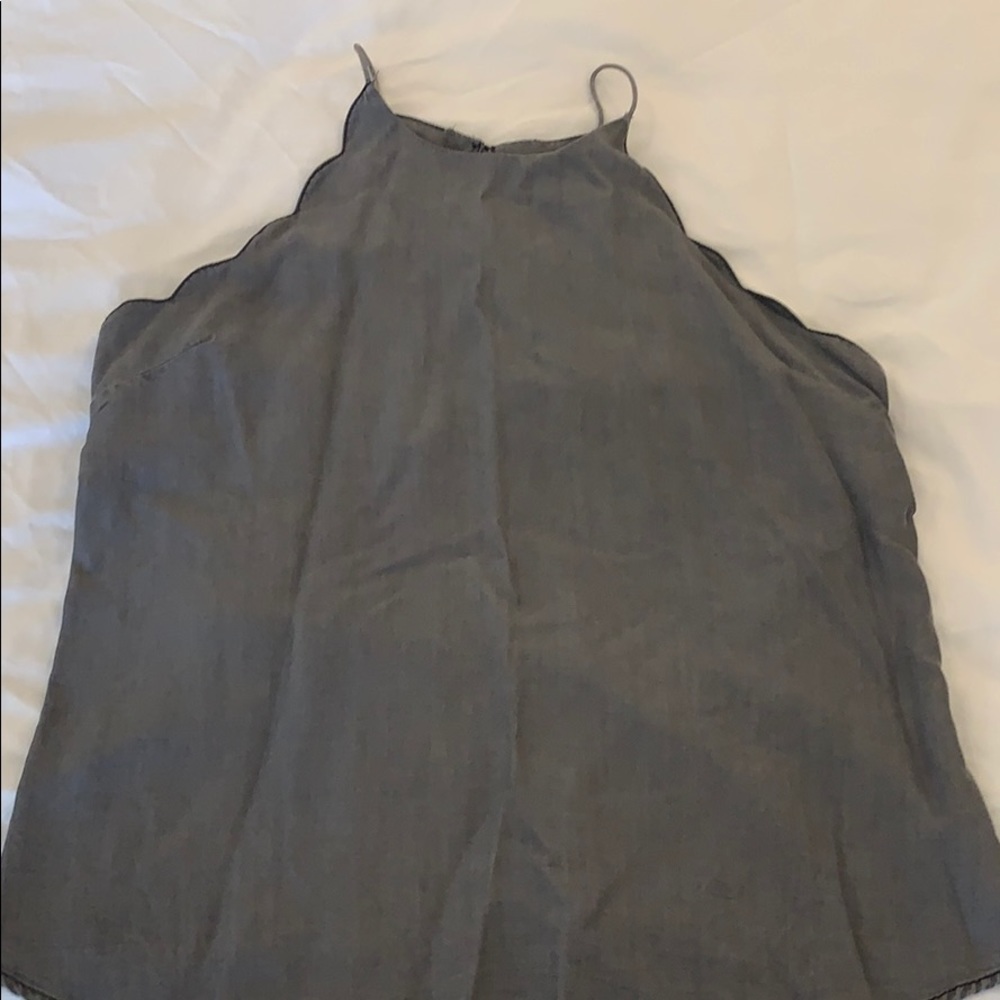 High neck strap tank grey Size L